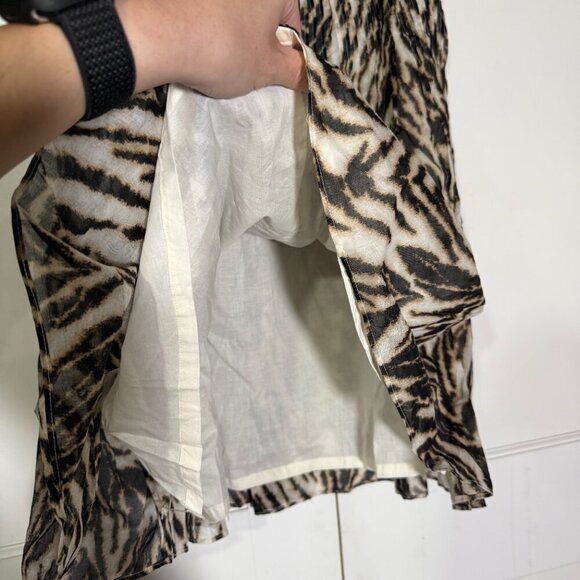 Talbots A-Line Animal Print Skirt Brown and Cream Size 1XP / 14WP Pleated NWT - Picture 7 of 11